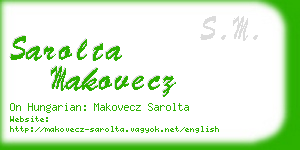 sarolta makovecz business card